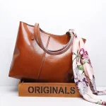 Women Commute Large Capacity Good Quality Genuine Leather Tote Bag - Image 5
