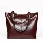 Women Commute Large Capacity Good Quality Genuine Leather Tote Bag - Image 8