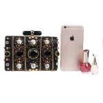 Women Top Grade Big Size Acrylic Gemstone Rectangle Evening Bag - Image 6