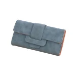 Vintage Lichi Grain Long Wallet With Buckle Design For Women - Image 5