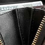 Women Fashion Embossing Decorative Zipper Leather Purse - Image 3