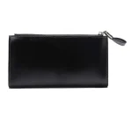 Women Simple Solid Color Antimagnetic Zipper Leather Purse - Image 2