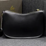Women Fashion Solid Color Zipper Metal Decorative Genuine Leather Bag - Image 2