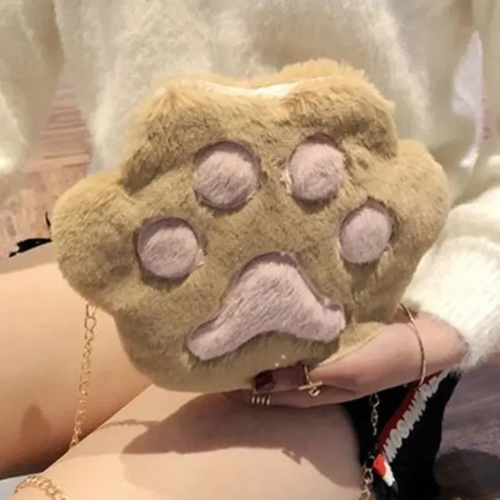 327HB1017_120668.webp Women Cute Plush Metal Chain Zipper Crossbody Bag - Image 1