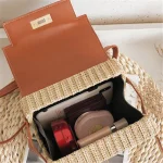 Women Fashion Color Blocking Metal Decorative Crossbody Bag - Image 7