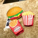 Women Creative Hamburger And French Fries Metal Chain Crossbody Bag