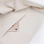 Women Solid Color Large Capacity Canvas Shopping Bag - Image 7