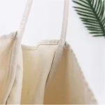 Women Solid Color Large Capacity Canvas Shopping Bag - Image 8