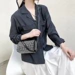 Women Fashion Rhinestone Metal Chain Square Evening Bag - Image 8