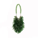 Women Fashion Acrylic Beaded Handle Evening Bag - Image 2