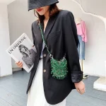 Women Fashion Acrylic Beaded Handle Evening Bag - Image 3