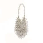 Women Fashion Acrylic Beaded Handle Evening Bag - Image 5
