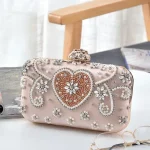 Women Fashion Acrylic Rhinestone Lock Clasp Evening Bag - Image 7