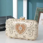 Women Fashion Acrylic Rhinestone Lock Clasp Evening Bag - Image 8