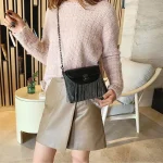 Women Fashion Chain Tassel Square PU Bag - Image 3