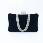 Women Fashion Rhinestone Decoration Irregular Evening Bag