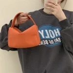 Women Unique Solid Color PU Handle Square Bag - Image 5