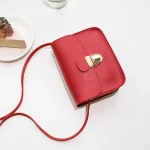 Women Solid Color Metal Lock Clasp Crossbody Bag - Image 2