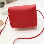 Women Solid Color Metal Lock Clasp Crossbody Bag - Image 3