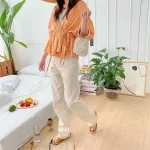 Women Simple Drawstring Rope Woven Handle Bag - Image 8