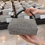 Women Fashion Rhinestone Decorative Small Square Crossbody Bag - Image 3