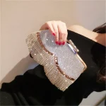 Women Fashion Rhinestone And Sequins Decorative Evening Bag - Image 3