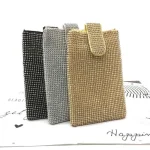 Women Fashion Rhinestone Decorative Square Evening Bag