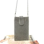 Women Fashion Rhinestone Decorative Square Evening Bag - Image 4