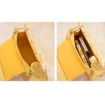 Women Simple Solid Color Crocodile Printed PU Crossbody Bags - Image 5
