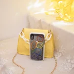 Women Simple Solid Color Crocodile Printed PU Crossbody Bags - Image 6