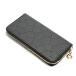 Multi-Card Women Casual Zipper Design Stone Pattern Solid Color Large Capacity Purse - Image 3