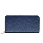 Multi-Card Women Casual Zipper Design Stone Pattern Solid Color Large Capacity Purse - Image 5