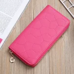 Multi-Card Women Casual Zipper Design Stone Pattern Solid Color Large Capacity Purse - Image 8