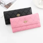 Women Casual Stitching Clamshell Design Solid Color Purse