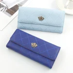 Women Casual Stitching Clamshell Design Solid Color Purse - Image 2