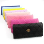 Women Casual Stitching Clamshell Design Solid Color Purse - Image 3