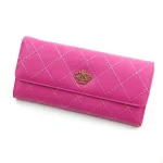 Women Casual Stitching Clamshell Design Solid Color Purse - Image 4