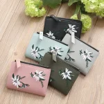 Women Mini Embroidered Zipper Wallet