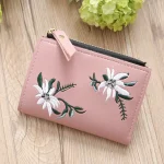 Women Mini Embroidered Zipper Wallet - Image 3