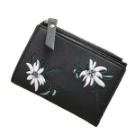 Women Mini Embroidered Zipper Wallet - Image 5