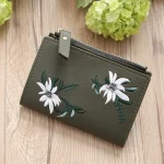 Women Mini Embroidered Zipper Wallet - Image 7