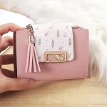Leaf Women Clutch Tassel Pendant Wallet - Image 2