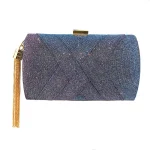 Women Chic Tassel Design Sequin Patchwork Clutch Square Crossbody Evening Bag - Image 7