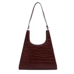 Lady Pure Color PU Leather Retro Casual Handbag