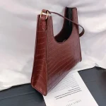 Lady Pure Color PU Leather Retro Casual Handbag - Image 3