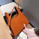 Lady Pure Color PU Leather Retro Casual Handbag - Image 6