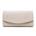 Retro Satin Creased Flap Crossbody Evening Bags