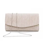 Retro Satin Creased Flap Crossbody Evening Bags - Image 2