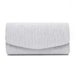 Retro Satin Creased Flap Crossbody Evening Bags - Image 7