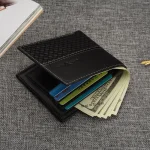 Men Casual Plaid Pattern Solid Color Wallet Business - Image 2